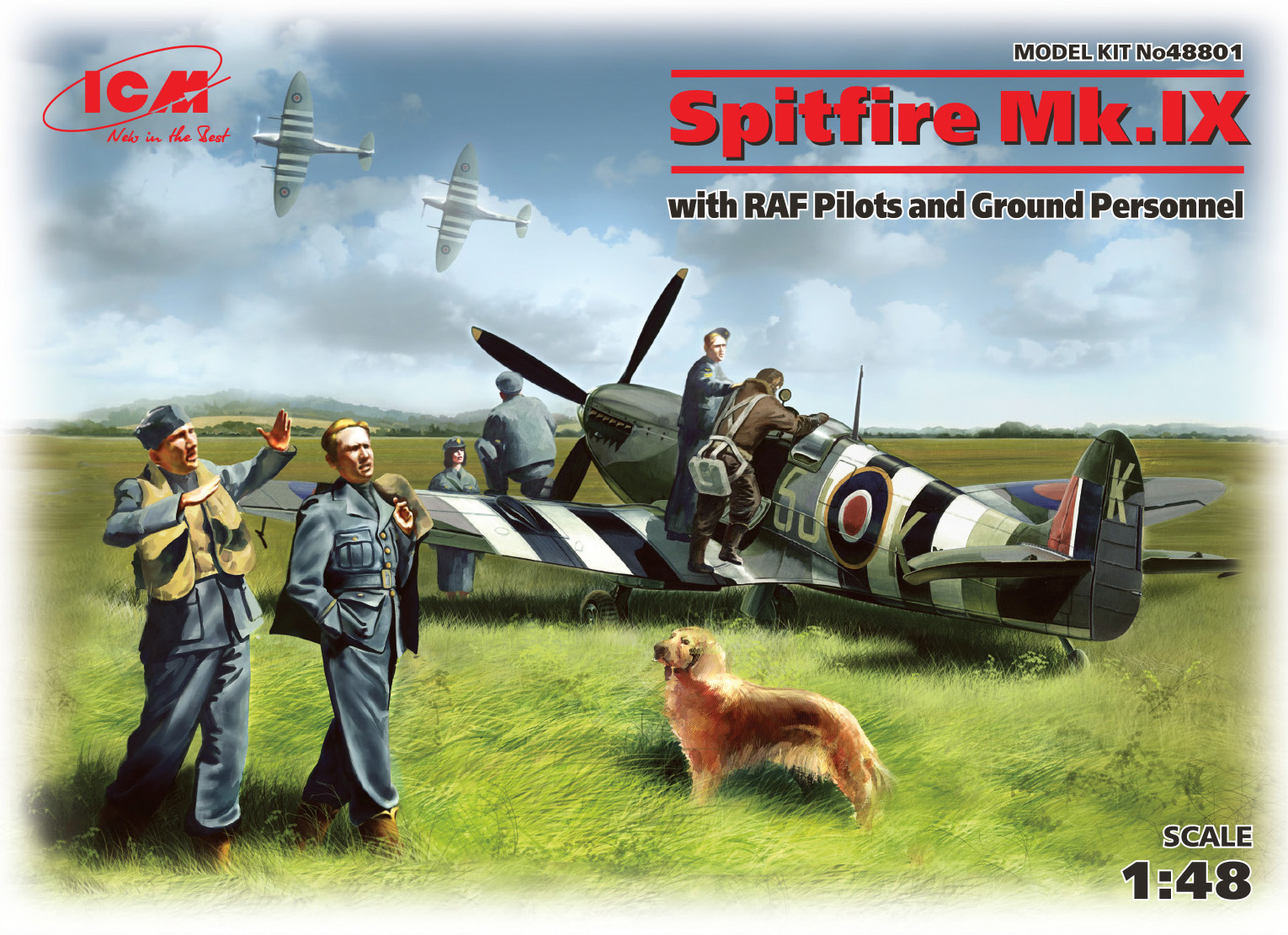 ICM Spitfire Mk.IX (Met RAF Piloten en Grond Personeel) 1/48