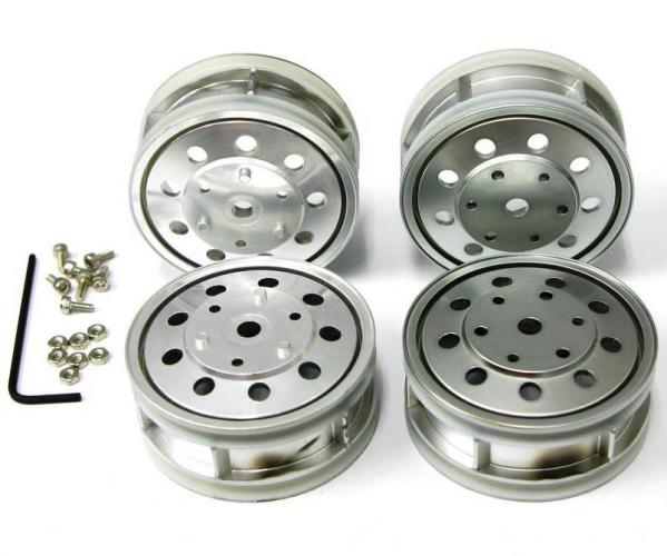 Tamiya Truck dubbel lucht velgen chrome mat (2) 1/14