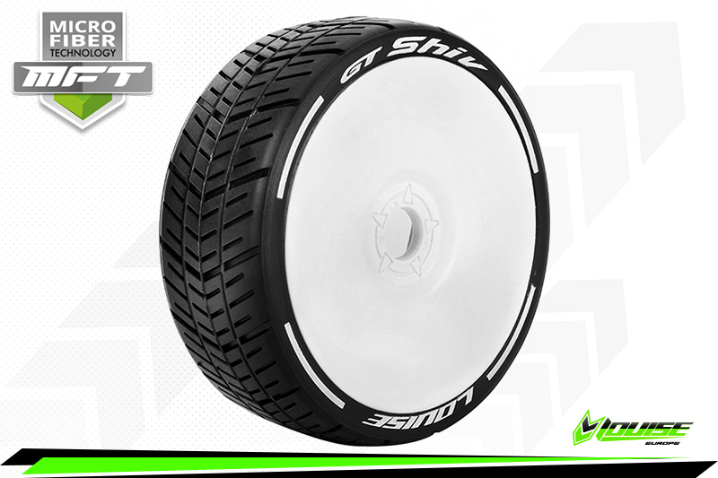 Louise RC MFT GT-SHIV 1/8 Buggy Tire Set Mounted Super Soft White Wheels Hex 17mm (2)