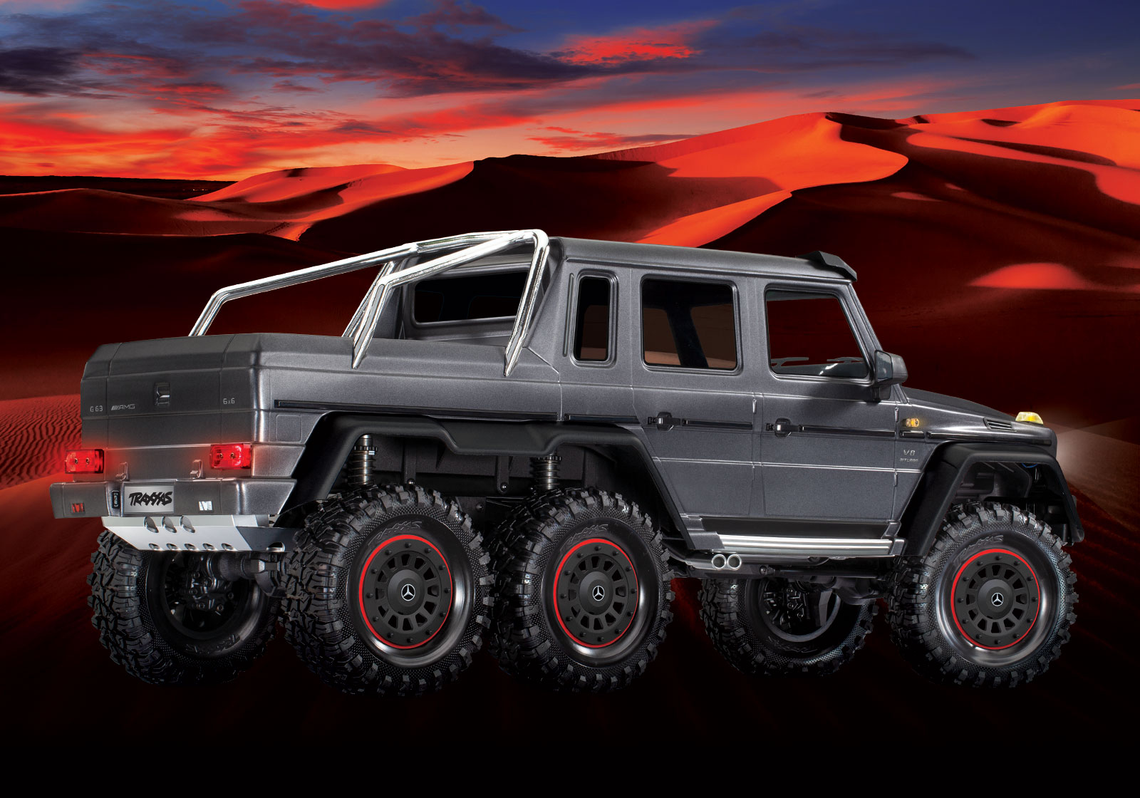 Traxxas TRX-6 Mercedes-Benz G 63 AMG 6X6 Electric Trail Truck RTR 1/10 Clipless Flat Silver