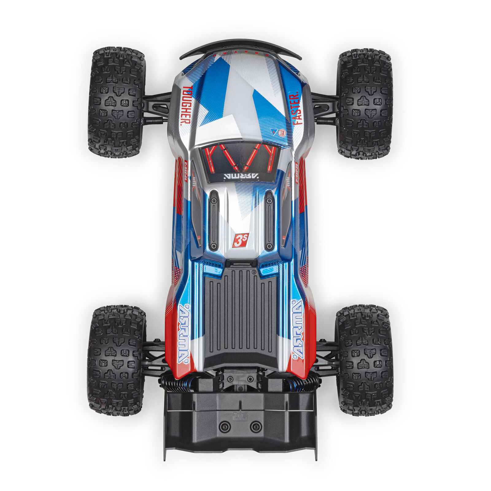 Arrma Mini Kraton 3S DSC 4X4 RTR Brushless Speedtruck (inclusief accu en lader) Red/Blue 1/16