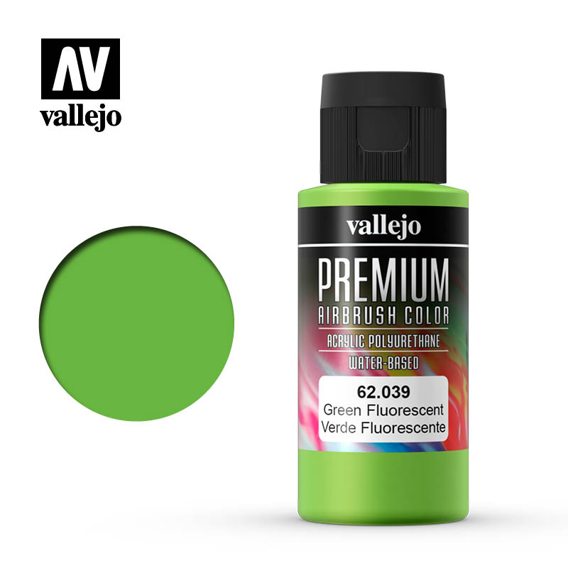 Vallejo Premium Airbrush Color Fluorescent Green Potje 60ml