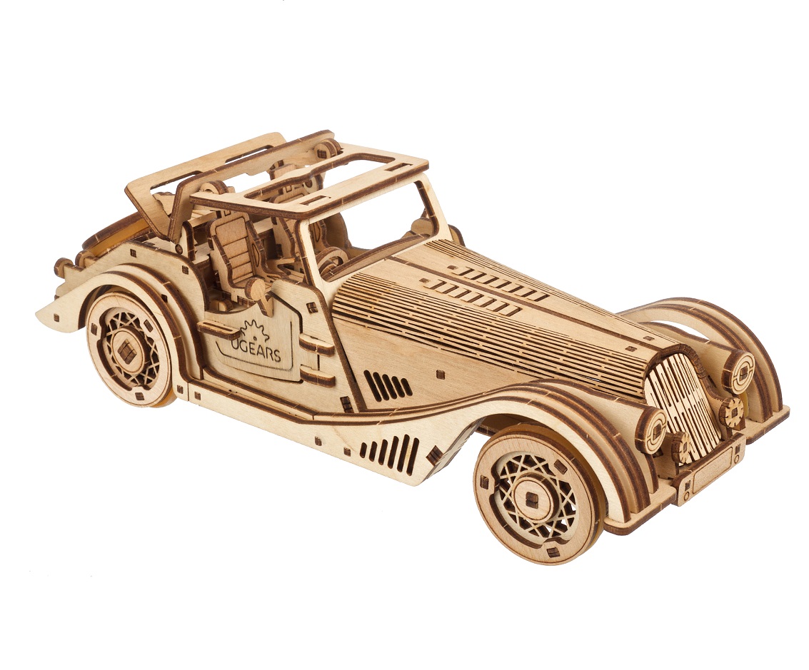 U-Gears Sportwagen Rapid Mouse mechanisch houten bouwpakket