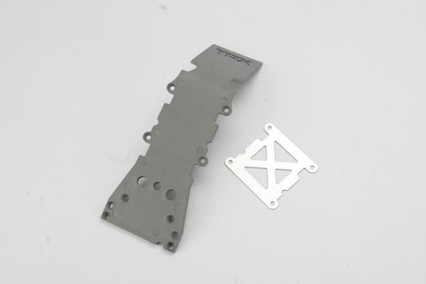 Traxxas Skidplate front plastic (grey)/ stainless steel plate