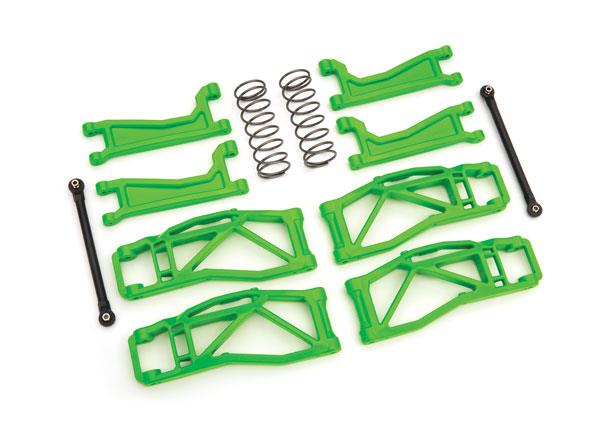 Traxxas Suspension kit WideMaxx green includes extended outer half shafts (extended), rear shock springs)