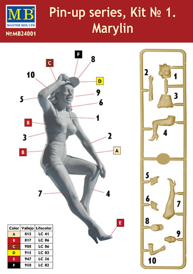 Master Box LTD Pin-up series Kit No.1 Marylin 1/24