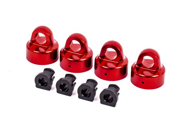 Traxxas Shock caps aluminum (red-anodized) GTX shocks (4)/ spacers (4) (for Sledge)
