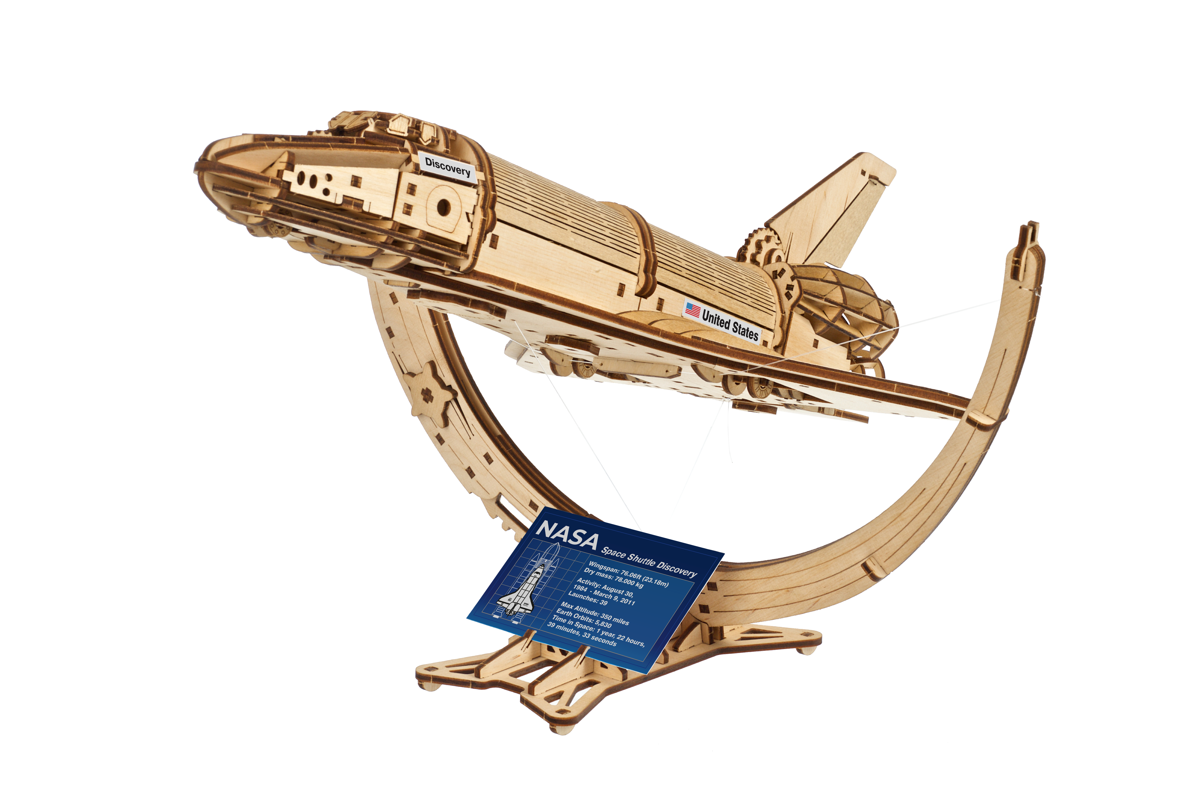 U-Gears NASA Spaceshuttle Discovery mechanisch houten bouwpakket