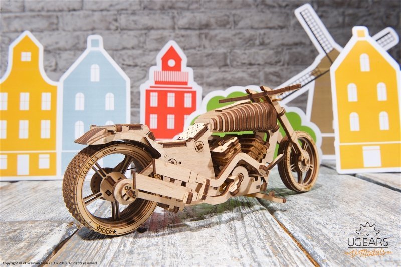 U-Gears Bike / Motorfiets VM-02 mechanisch houten bouwpakket