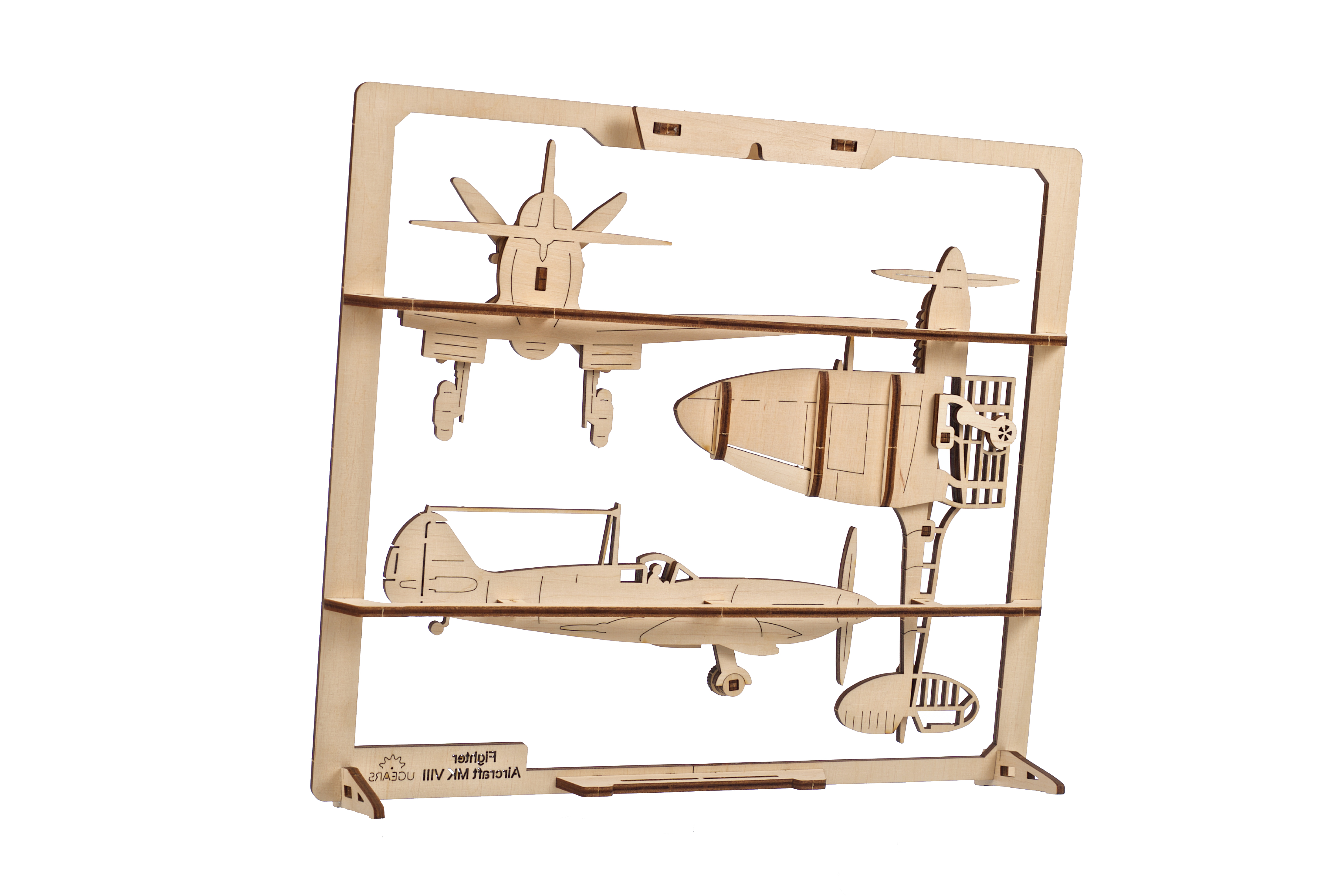 U-Gears 2.5D Puzzle Gevechtsvliegtuigen mechanisch houten bouwpakket