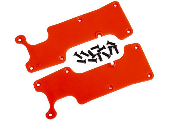 Traxxas Suspension arm covers red rear (left and right)/ 2.5x8 CCS (12)