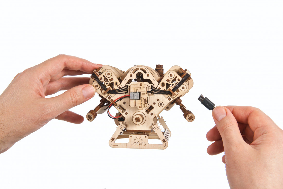 U-Gears V8 Motor mechanisch houten bouwpakket