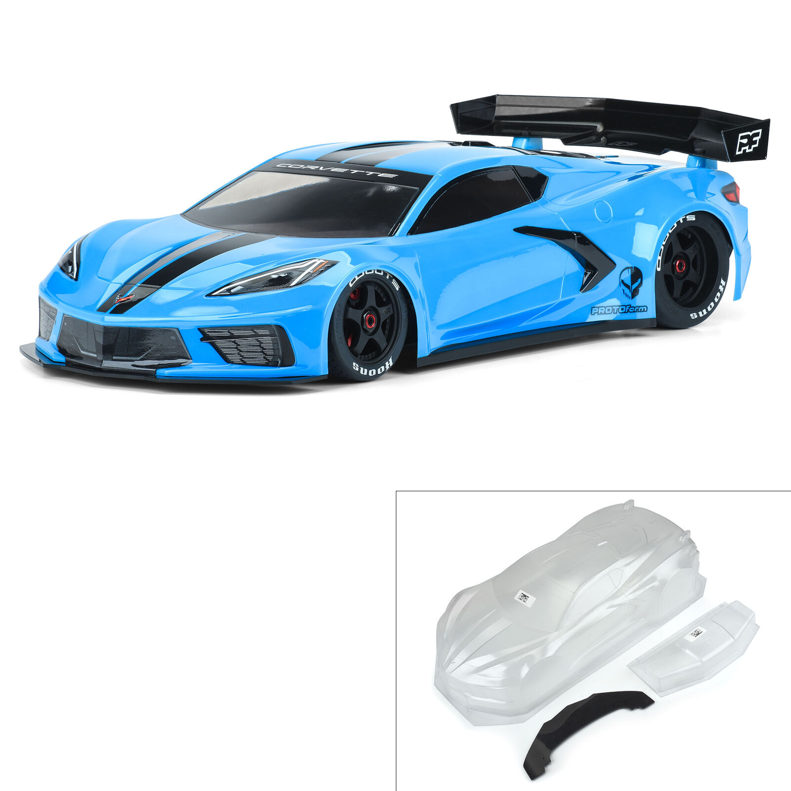 Proline Chevrolet Corvette C8 Clear Body for ARRMA Felony & Infraction 1/7