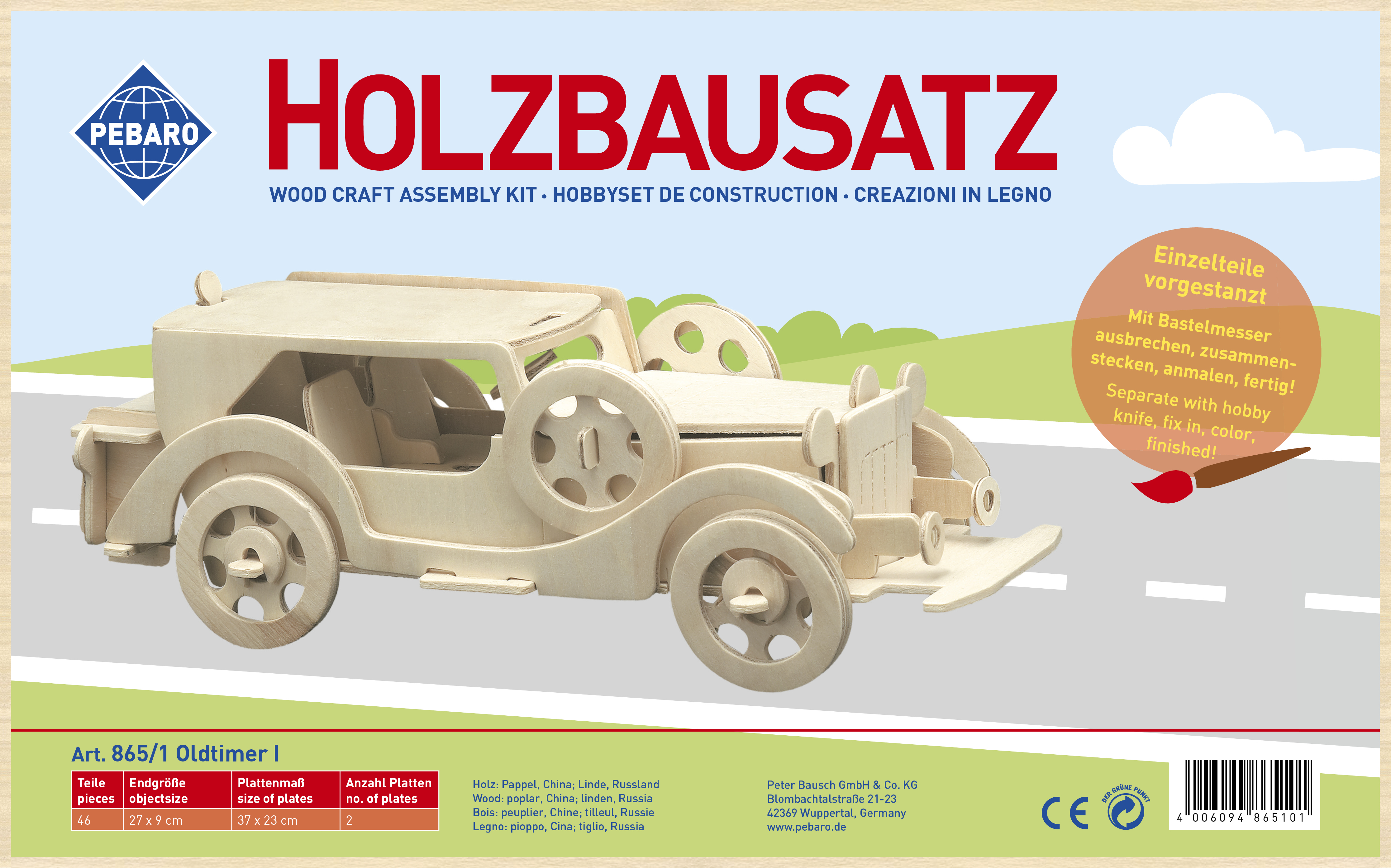 Pebaro Houten Bouwset Oldtimer I