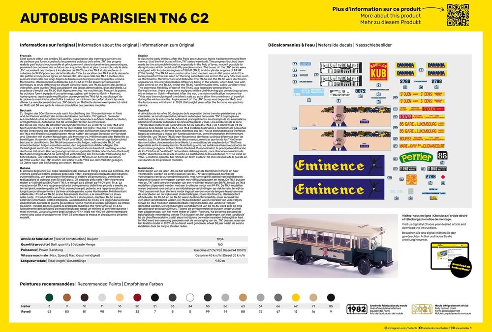 Heller Autobus Parisien TN6 C2 1/24