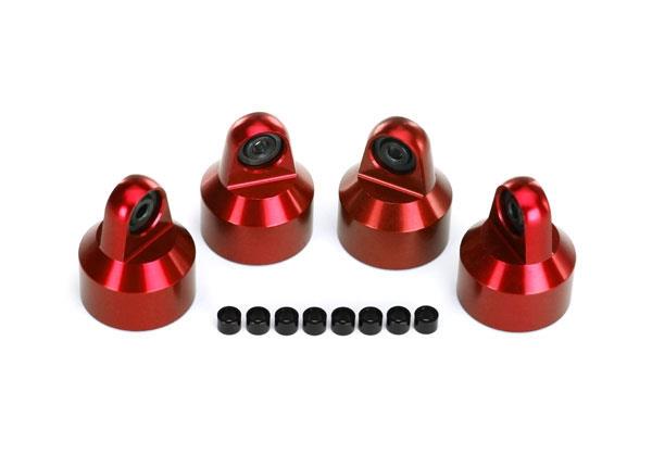 Traxxas Shock caps GTX shocks/ springaluminum (red) (4) spacers(8)