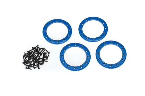 Traxxas Beadlock rings blue (2.2) (aluminum) (4)/ 2x10 CS (48)