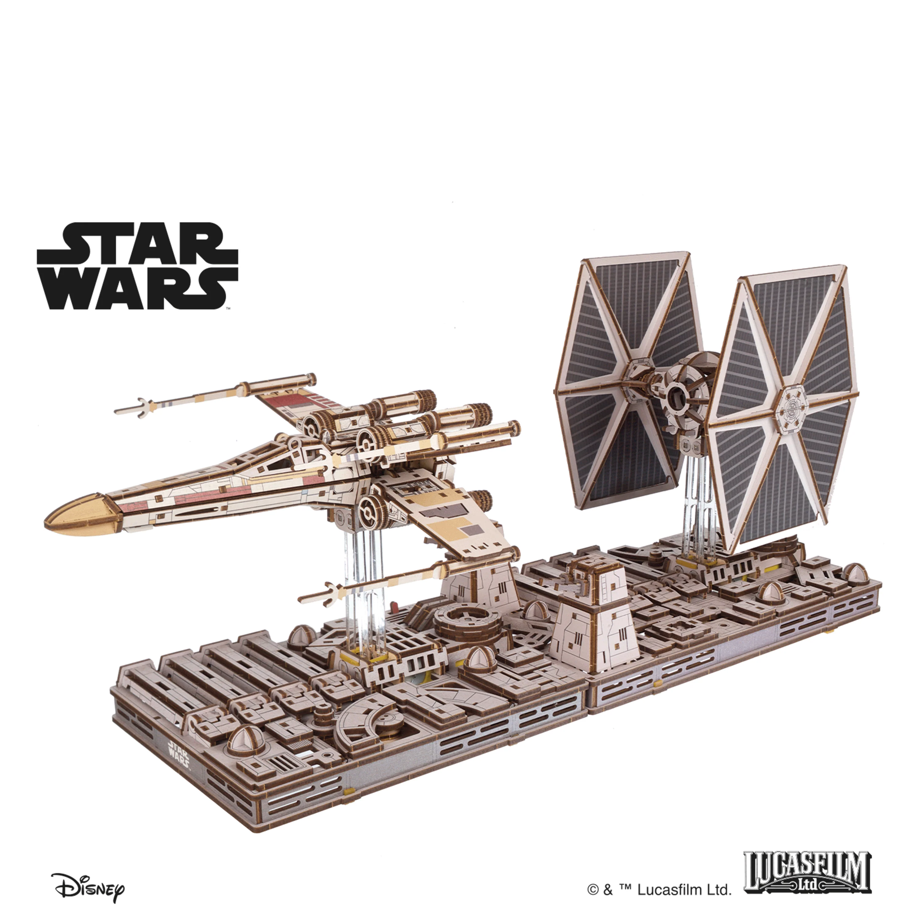 U-Gears Tie Fighter Star Wars mechanisch houten bouwpakket