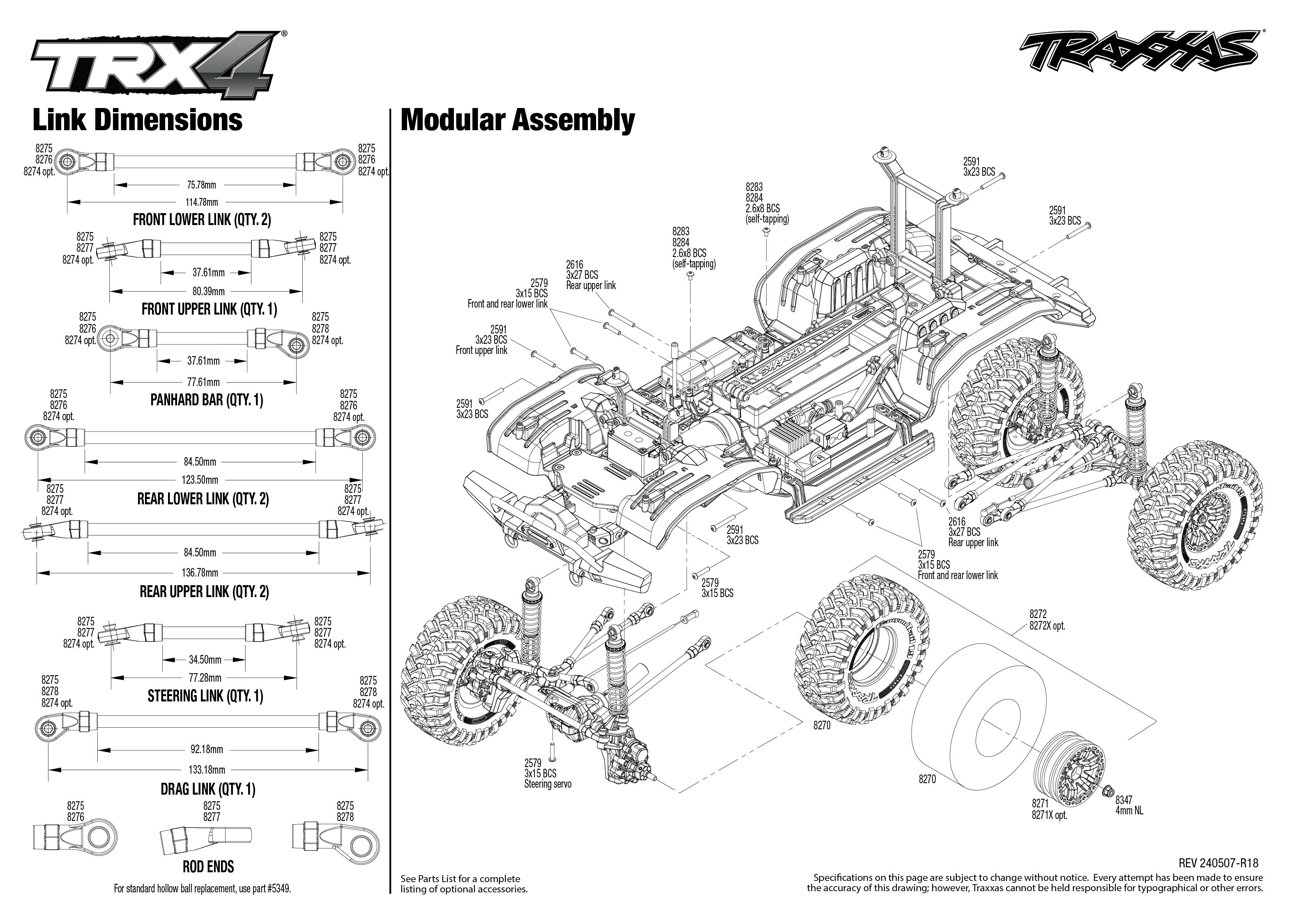 Traxxas TRX-4 Unassembled Kit (82016-4) Modular Assembly Exploded View