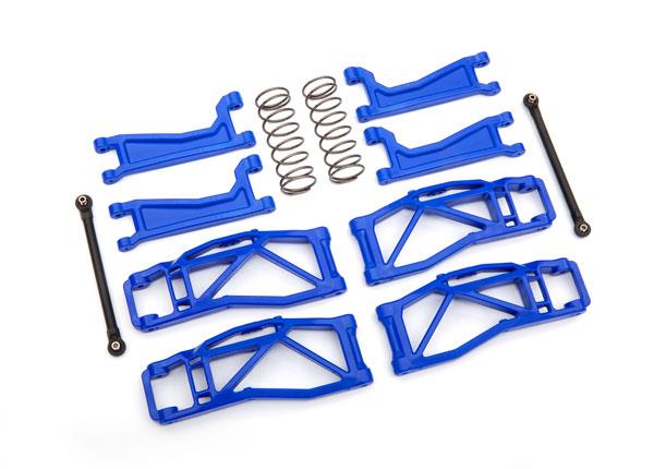 Traxxas Suspension kit WideMaxx blue includes extended outer half shafts