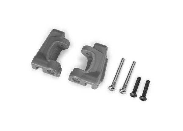 Traxxas  Caster Blocks (c-hubs), extreme heavy duty, gray (left & right)/ 3x26mm hinge pins (2)/ 3x15mm BCS (2) (for use with #9180 and 9181 upgrade kit)