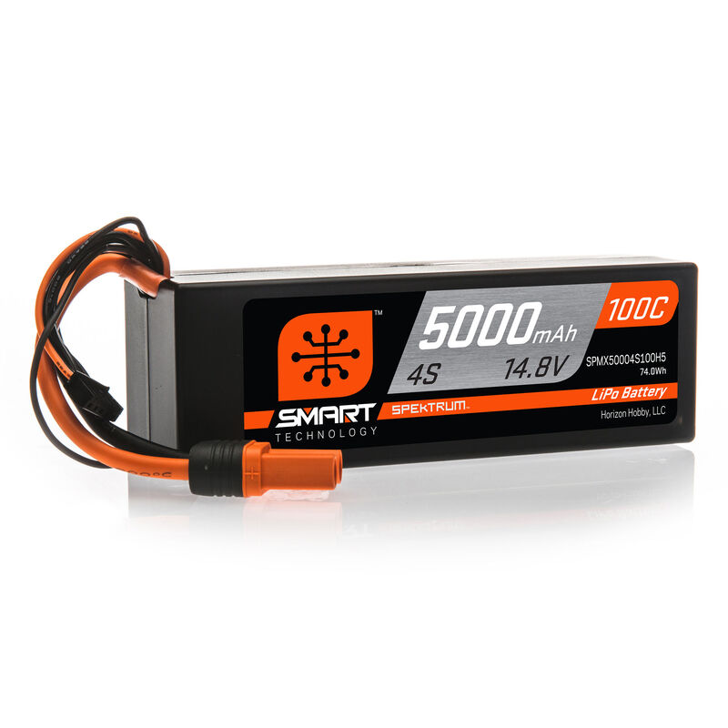 Spektrum 14.8 Volt 5000mAh 4S 100C Smart Technology Hardcase LiPo Accu IC5/XH