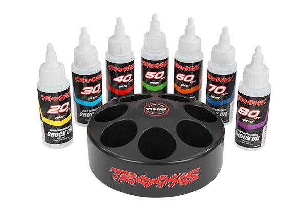 Traxxas Spinning carousel rack (includes 20wt 30wt 40wt 50wt 60wt 70wt & 80wt premium shock oils)