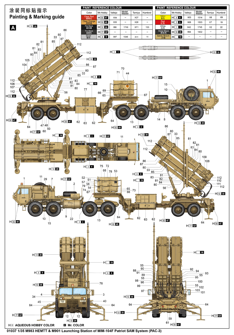 Trumpeter M983 HEMTT&M901 Launching Station of MIM-104F0 Patriot SAM System (PAC-3) 1/35