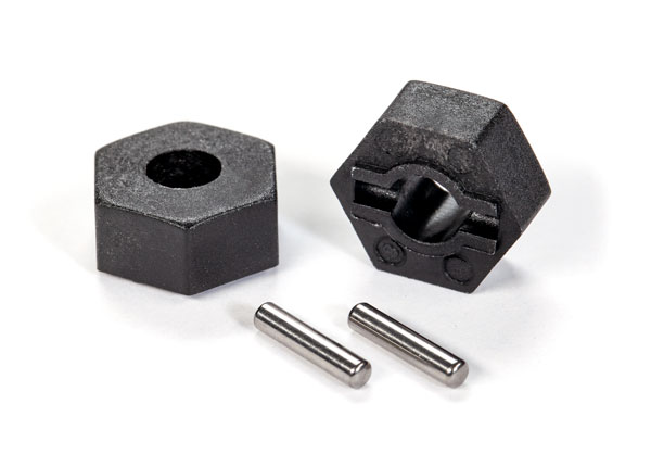 Traxxas Wheel hubs 12mm hex (2)/ stub axle pins (2)