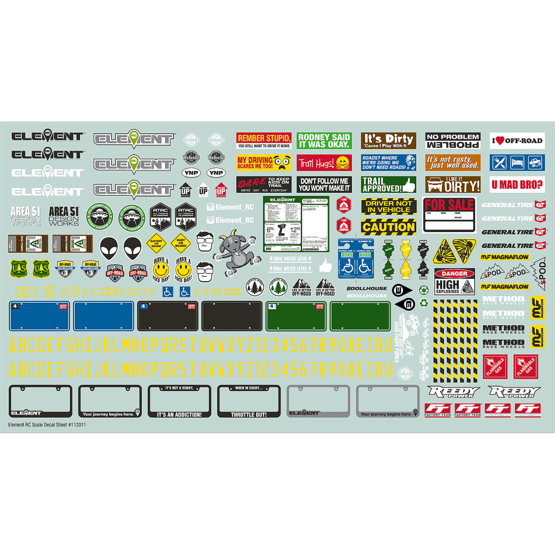 Element RC Enduro Crawler 1/10 Scale Decal Sheet