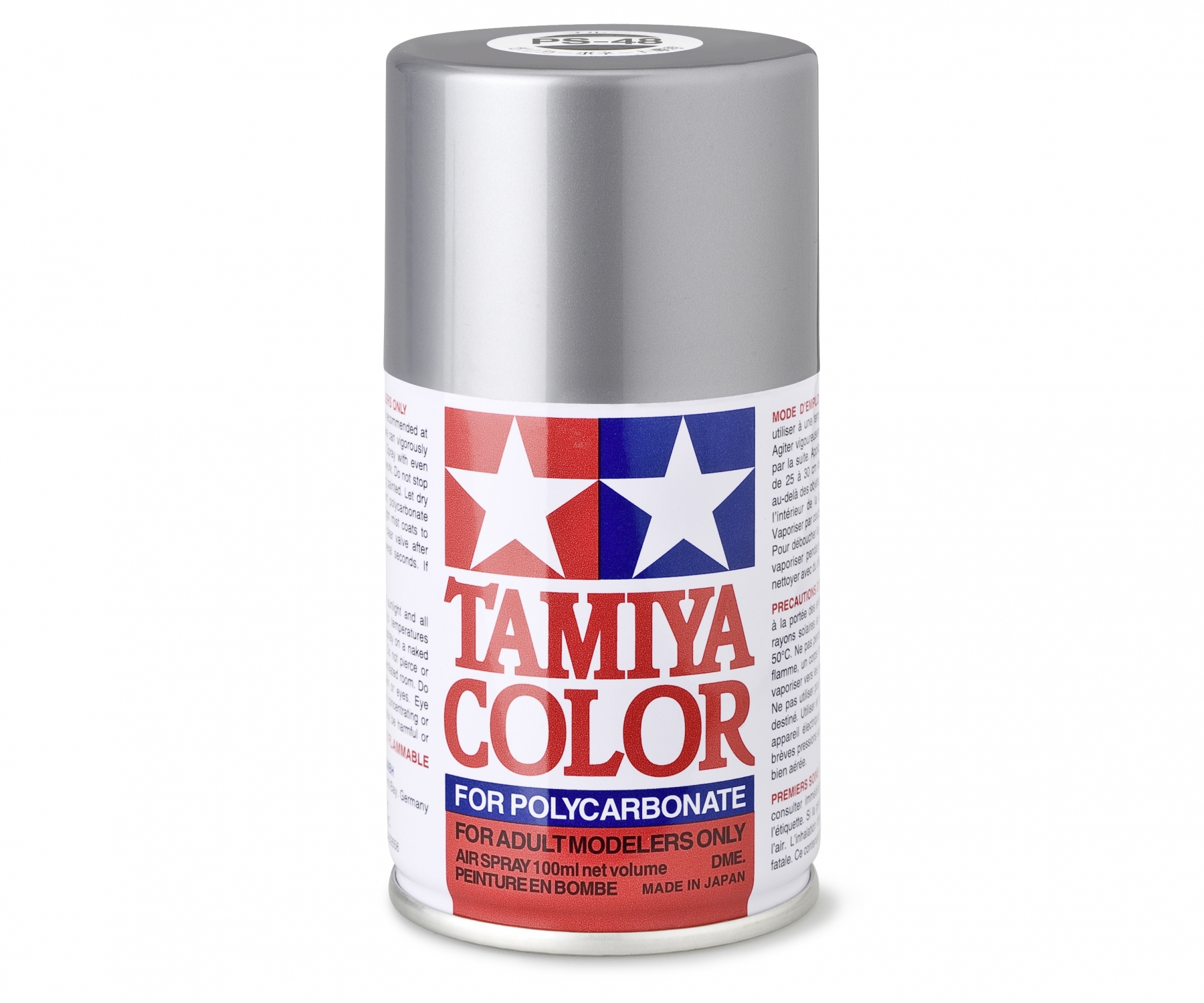 PS48 Spray Semi Gloss Silver (Chrom) Anodized Aluminum brillant 100ml Tamiya