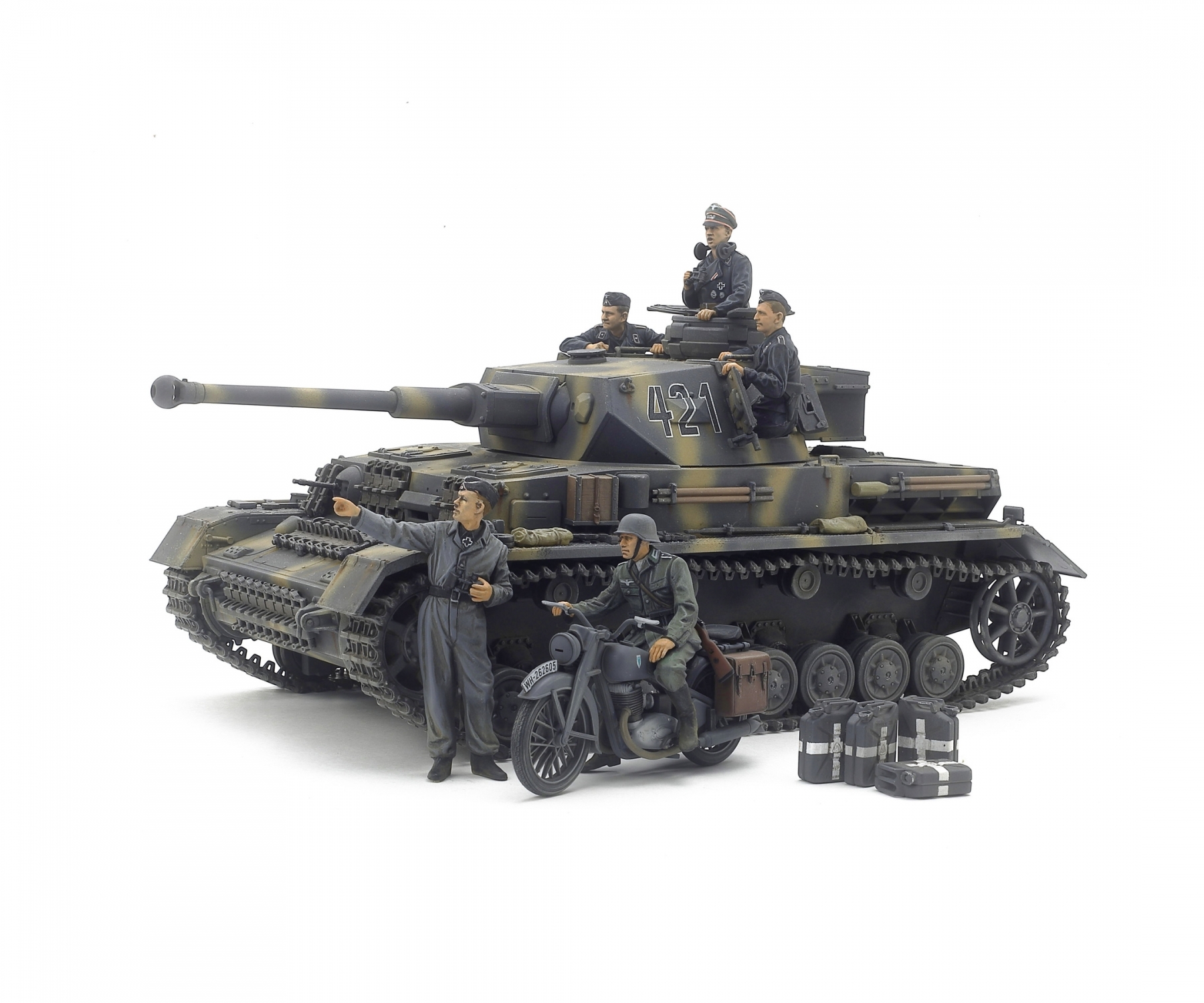 Tamiya German Tank Panzerkampfwagen IV Ausf.G Early Production & Motorcycle 1/35