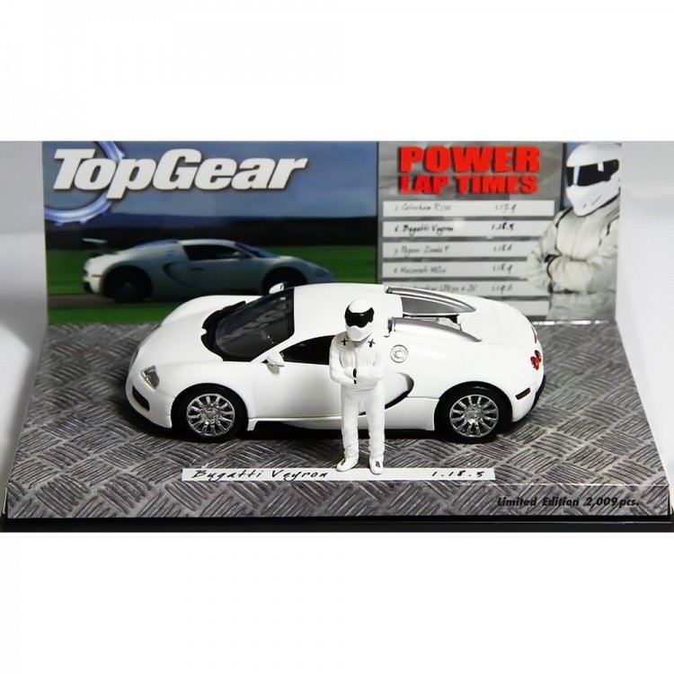 Minichamps Top Gear Bugatti Veyron White with Stig Figure 1/43