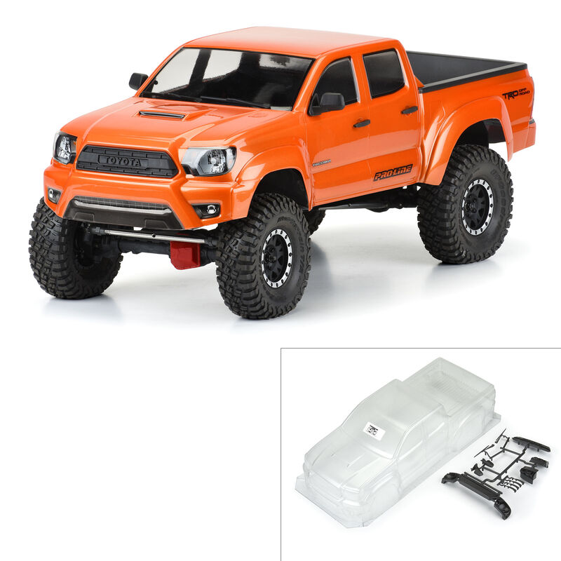 Proline 2015 Toyota Tacoma TRD Pro Clear Body Set with Scale Molded Accessories for 12.3" (313mm) Wheelbase Scale Crawlers 1/10