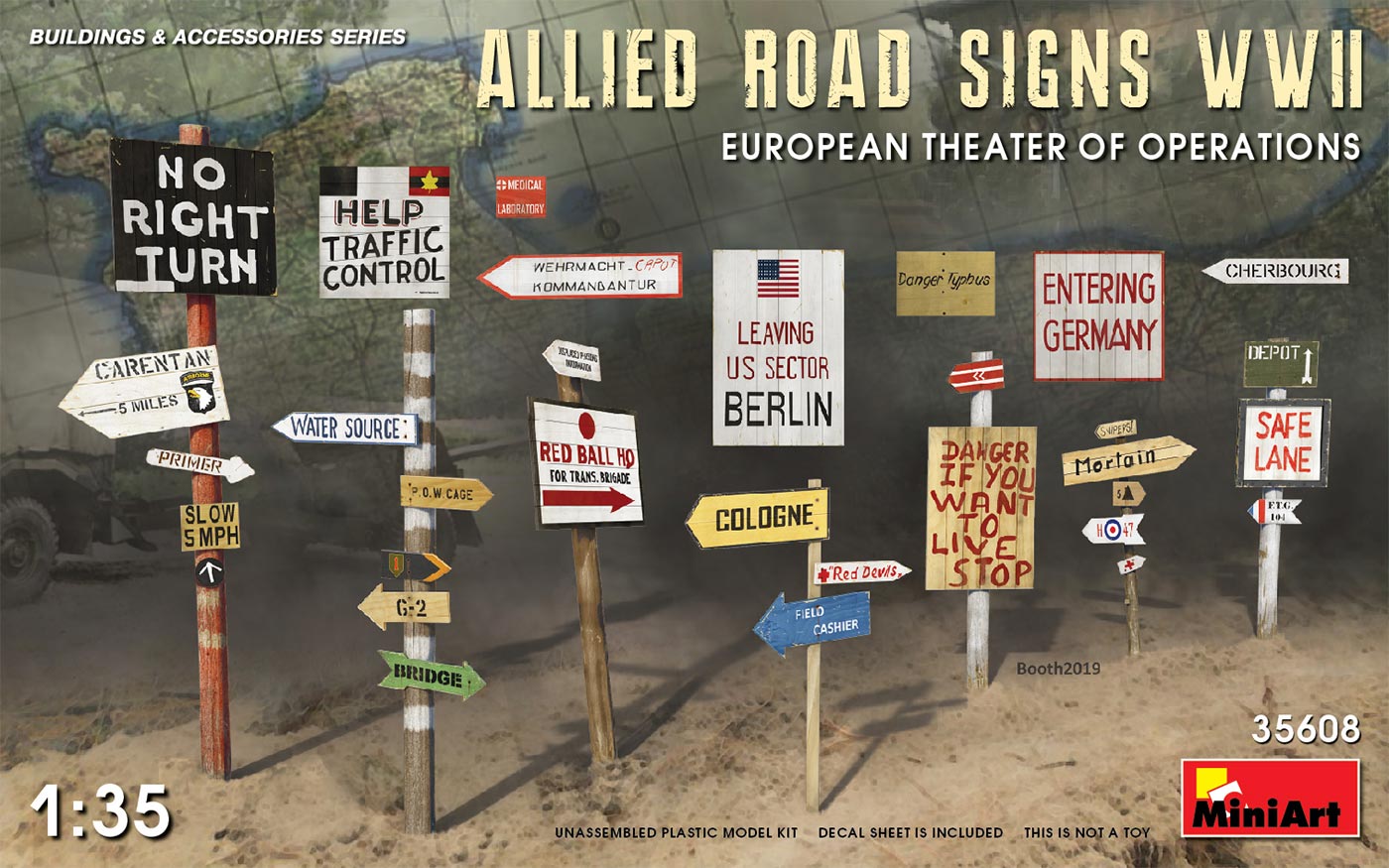 MiniArt Allied Road Signs WWII European Theater Of Operations 1/35