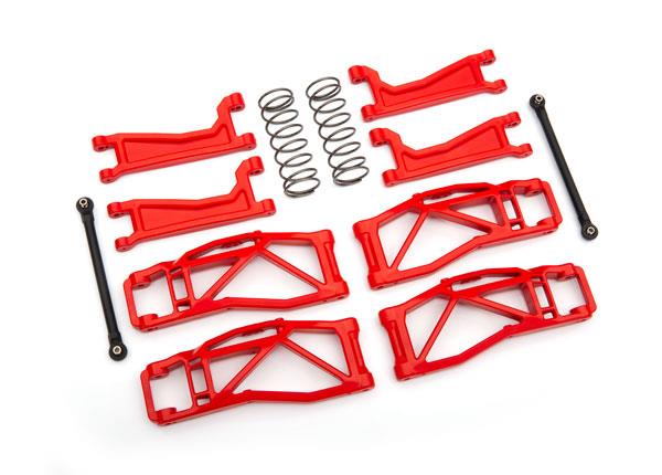 Traxxas Suspension kit WideMaxx red includes extended outer half shafts (extended), rear shock springs)