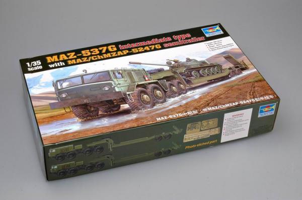 Trumpeter MAZ-537G intermediate type with MAZ/ChMZAP-5247G semitrailer 1/35