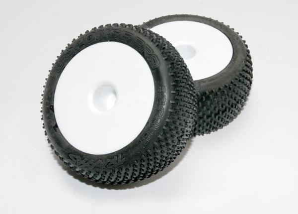 Traxxas Tires & wheels, assembled, glued (white dished 2.2" wheels, Response Pro 2.2" tires, foam inserts) (2)
