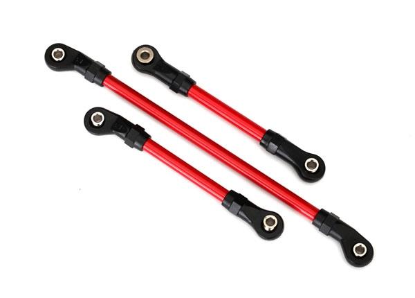 Traxxas Steering link, 5x117mm (1)/ drag link, 5x60mm (1)/ panhard link, 5x63mm (red powder coated steel) (assembled with hollow balls) (for use with #8140R TRX-4® Long Arm Lift Kit)