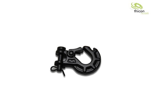 Thicon Metalen Mini Haak met Zekering Zwart 1/10