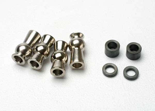 Traxxas Hollow ball, tall centered (2)/ tall offset hollow ball (2)/ bump steer adjustment shims; 3.5mm (2), 1.17mm (2)