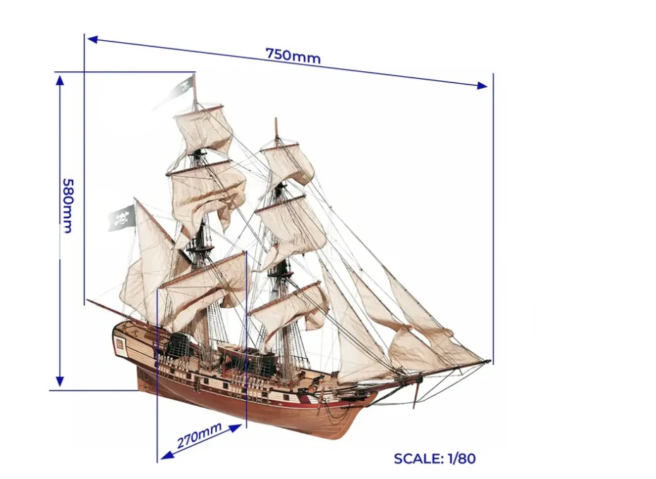 Occre Corsair Houten Scheepsmodel 1/80