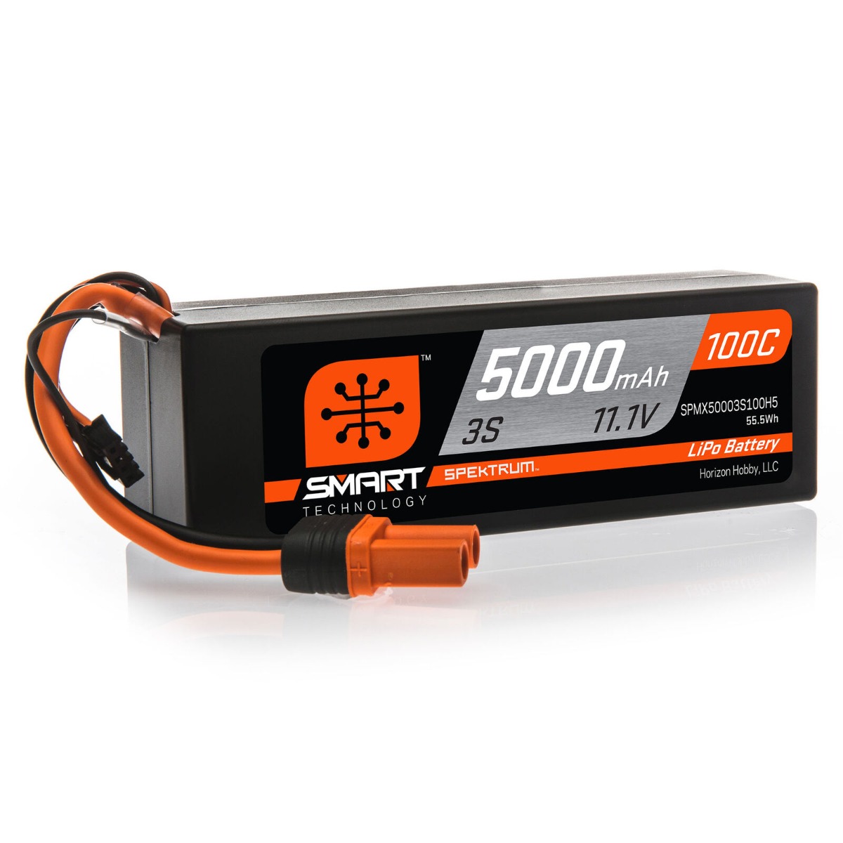 Spektrum 11.1 Volt 5000mAh 3S 100C Smart Technology Hardcase LiPo Accu IC5/XH
