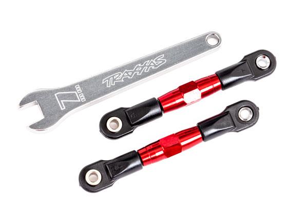 Traxxas Camber links rear (TUBES red-anodized 7075-T6 aluminum stronger than titanium) (2) (assembled with rod ends and hollow balls)/ aluminum wrench (1) (fits Drag Slash)