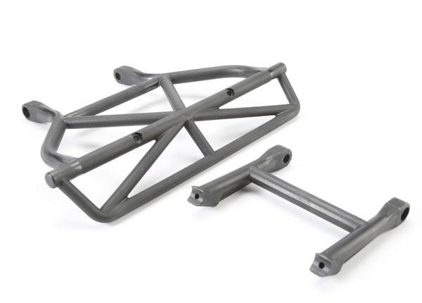Traxxas Bumper rear/ bumper mount rear (black)