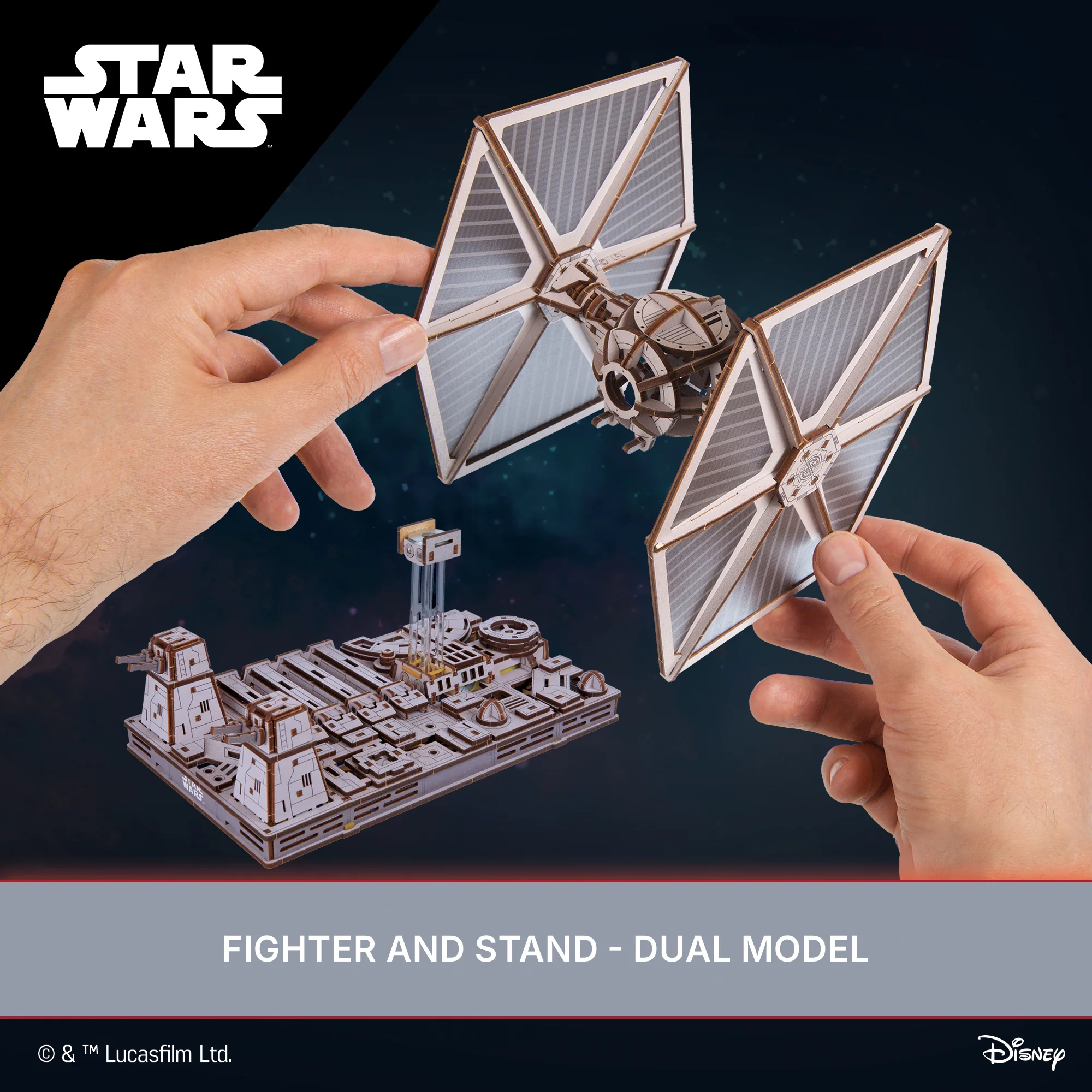U-Gears Tie Fighter Star Wars mechanisch houten bouwpakket