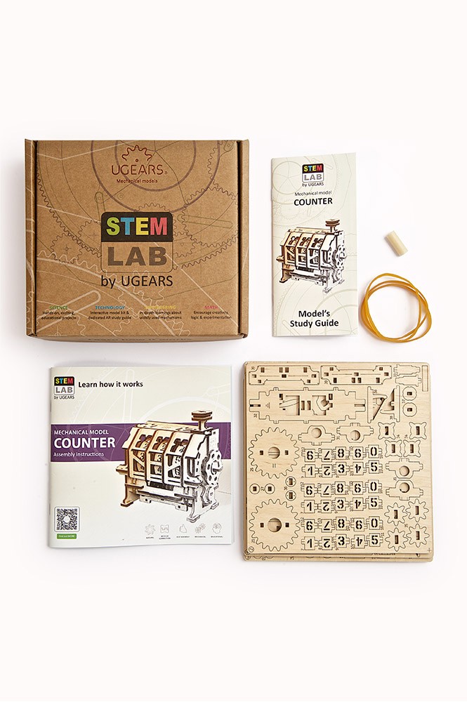 U-Gears Stem Lab Counter mechanisch houten bouwpakket