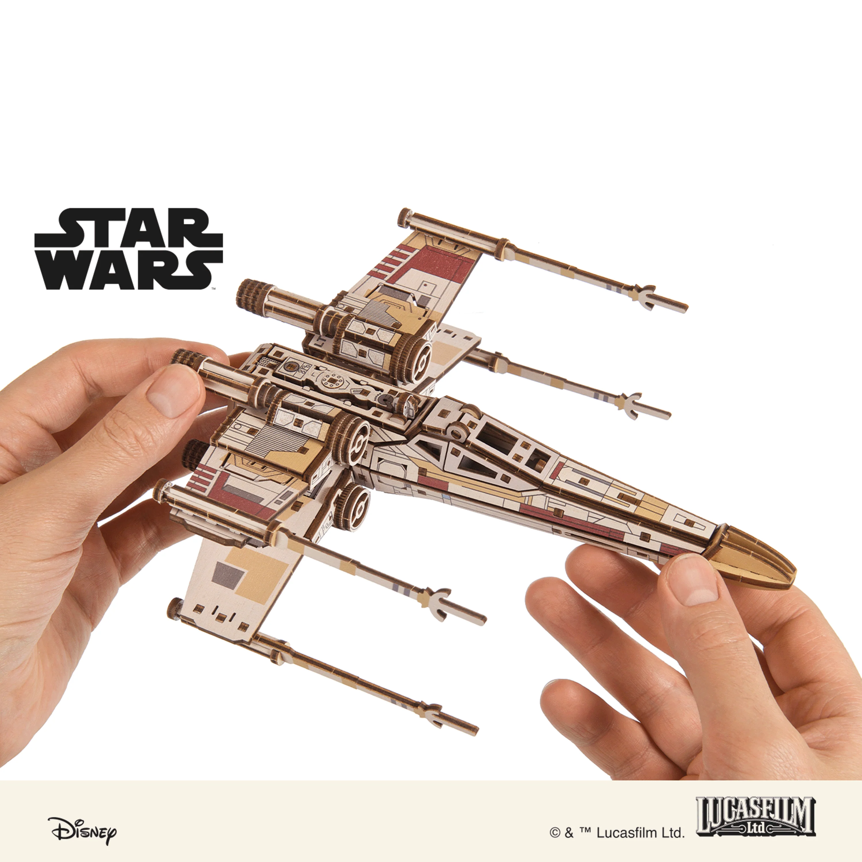 U-Gears Luke Skywalker's X-Wing Starfighter Star Wars mechanisch houten bouwpakket