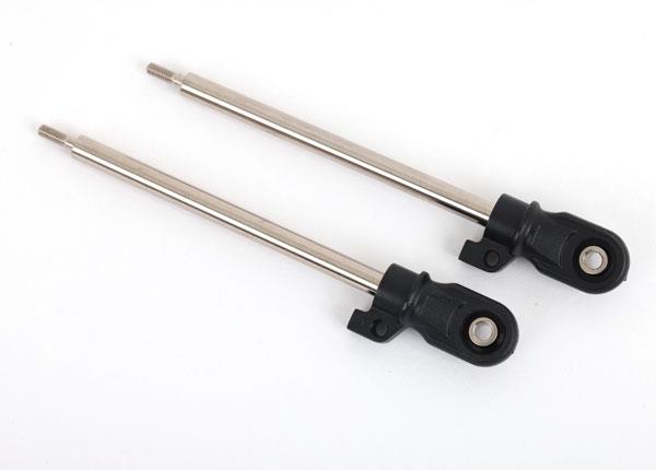 Traxxas Shock shaft 80mm (GT-Maxx) (steel chrome finish) (2) (assembled with rod ends and steel hollow balls)