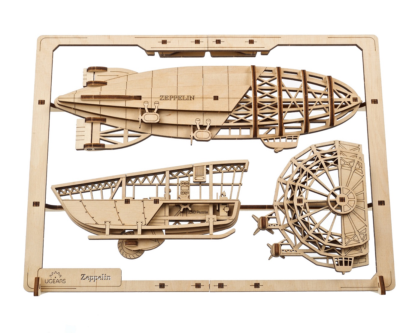 U-Gears 2.5D Puzzle Zeppelin mechanisch houten bouwpakket